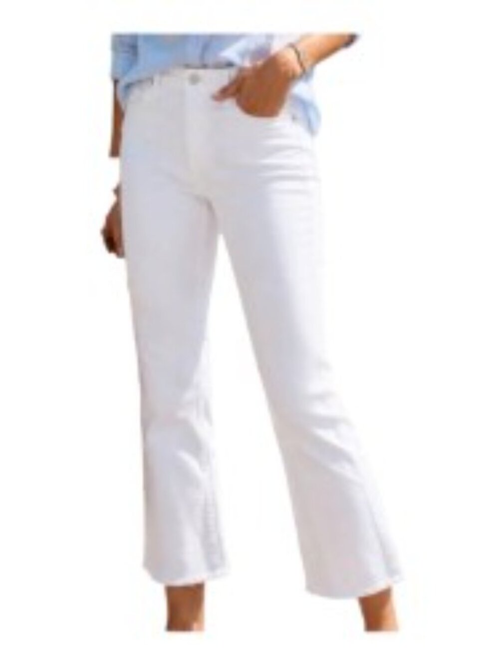 Frame Denim White Le Crop Mini Boot Jeans 28